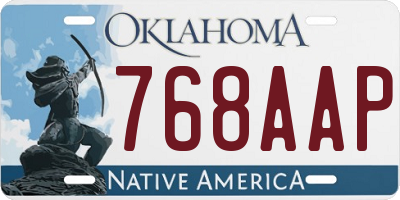 OK license plate 768AAP