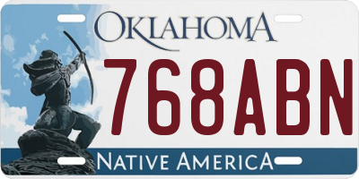 OK license plate 768ABN