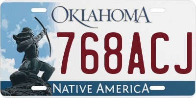 OK license plate 768ACJ