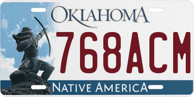 OK license plate 768ACM