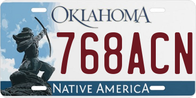 OK license plate 768ACN