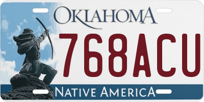 OK license plate 768ACU
