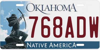 OK license plate 768ADW