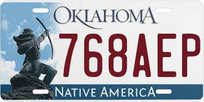 OK license plate 768AEP