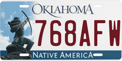 OK license plate 768AFW