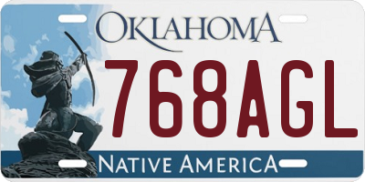 OK license plate 768AGL