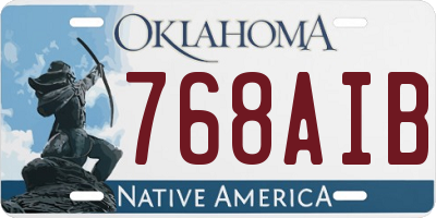 OK license plate 768AIB