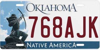 OK license plate 768AJK