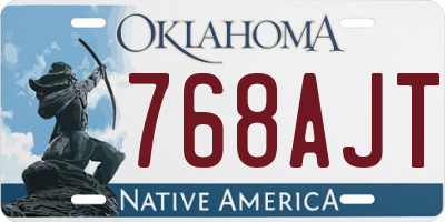 OK license plate 768AJT