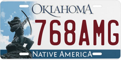 OK license plate 768AMG