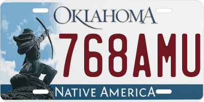 OK license plate 768AMU