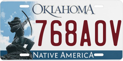 OK license plate 768AOV