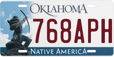 OK license plate 768APH