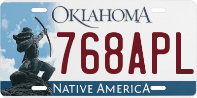 OK license plate 768APL