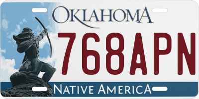 OK license plate 768APN