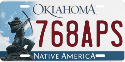 OK license plate 768APS