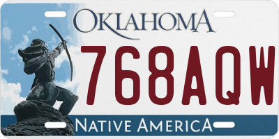 OK license plate 768AQW