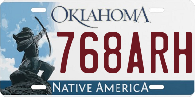 OK license plate 768ARH