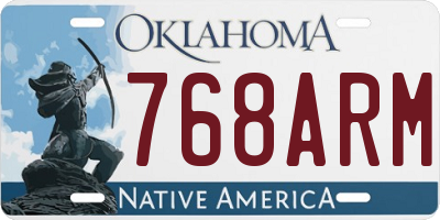 OK license plate 768ARM