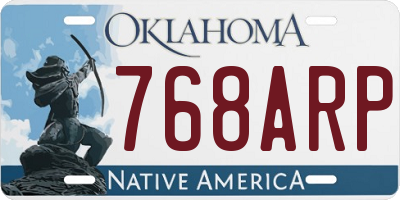 OK license plate 768ARP