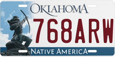 OK license plate 768ARW