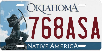 OK license plate 768ASA