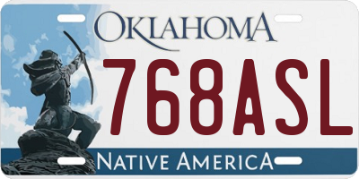 OK license plate 768ASL