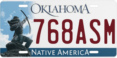 OK license plate 768ASM