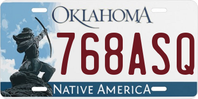 OK license plate 768ASQ