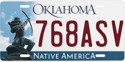 OK license plate 768ASV