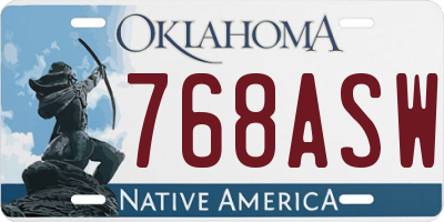OK license plate 768ASW