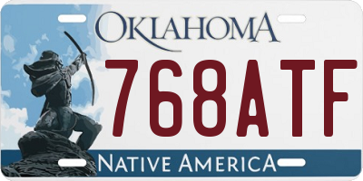 OK license plate 768ATF