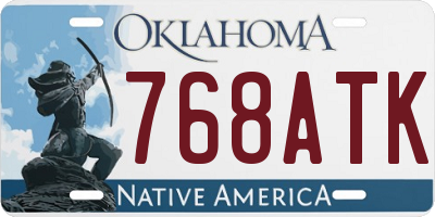 OK license plate 768ATK