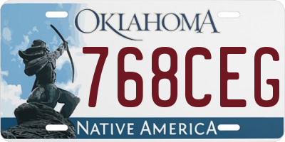 OK license plate 768CEG