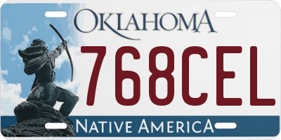 OK license plate 768CEL