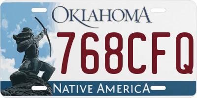 OK license plate 768CFQ