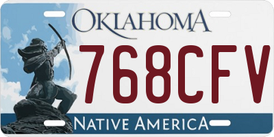OK license plate 768CFV