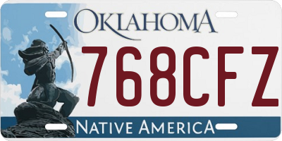 OK license plate 768CFZ