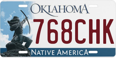 OK license plate 768CHK