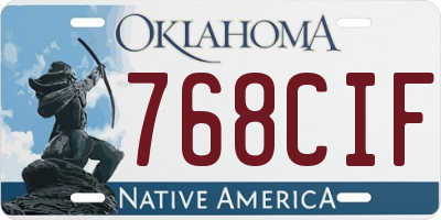 OK license plate 768CIF