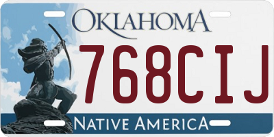 OK license plate 768CIJ
