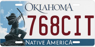 OK license plate 768CIT