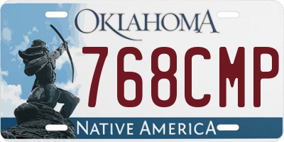 OK license plate 768CMP