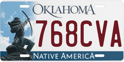 OK license plate 768CVA