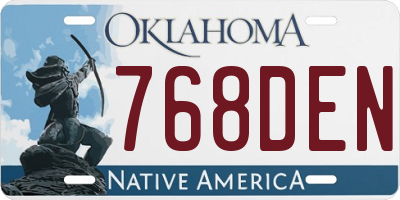 OK license plate 768DEN