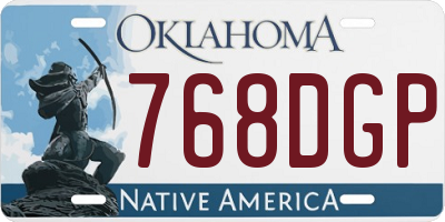 OK license plate 768DGP
