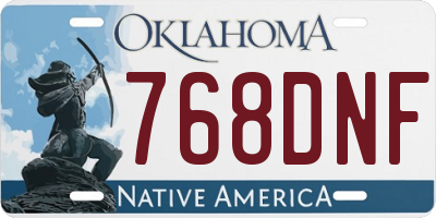 OK license plate 768DNF
