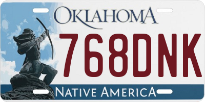 OK license plate 768DNK