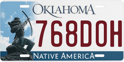 OK license plate 768DOH