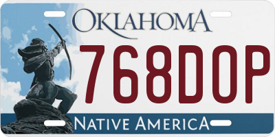 OK license plate 768DOP